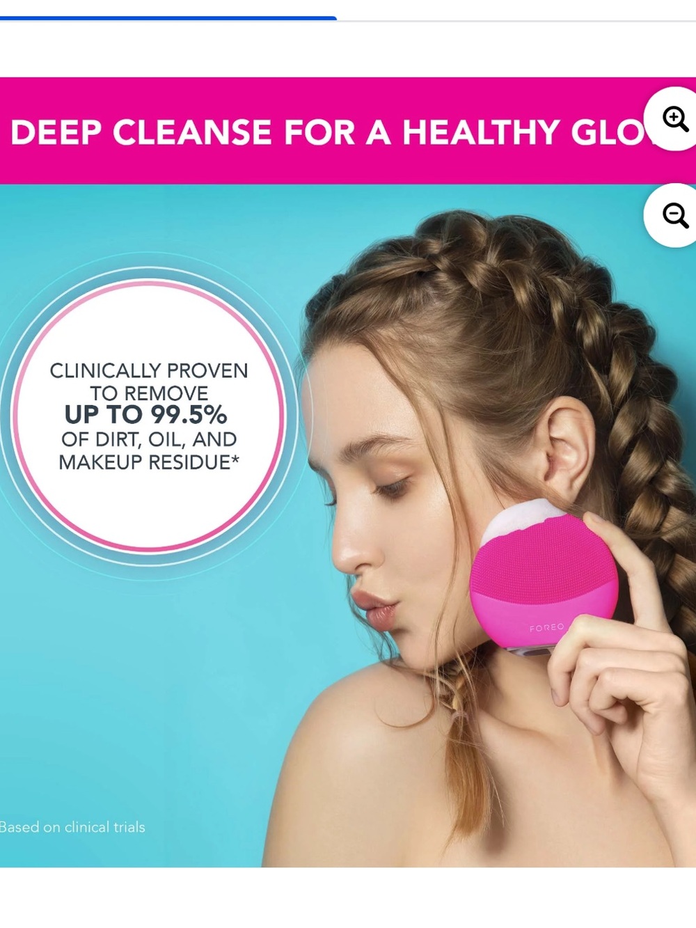 NWT FOREO LUNA MINI 3 Cleansing Facial Brush- Fuchsia - Picture 6 of 11